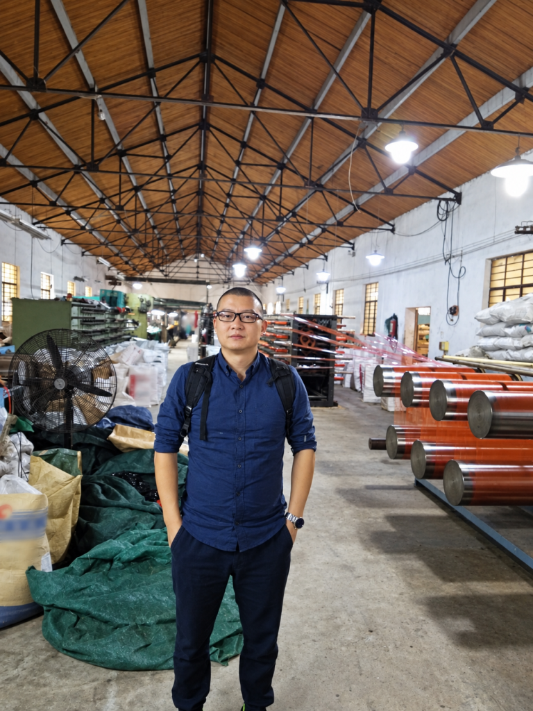 Harry Lee inside a functional netting factory in Changzhou Jiangsu in 2016