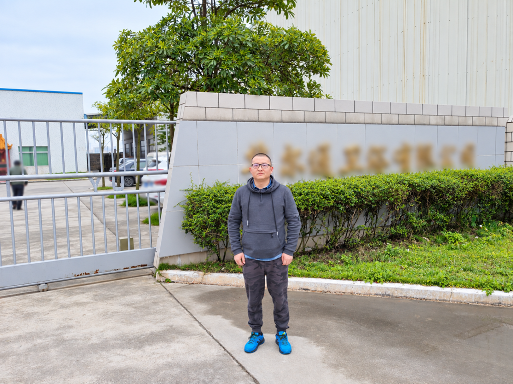 Harry Lee visiting a faucet factory in Heshan Guangdong in 2019 with company signage blurred