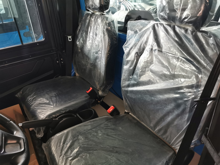Electric van cabin seats seat belts and handbrake inspection