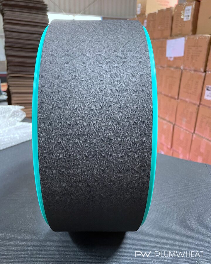 Surface texture and colour reviewed for a yoga wheel sourcing project in 2021.