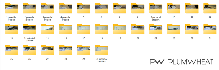 Numbered folders used to organise photographs for individual LED glass inspection samples