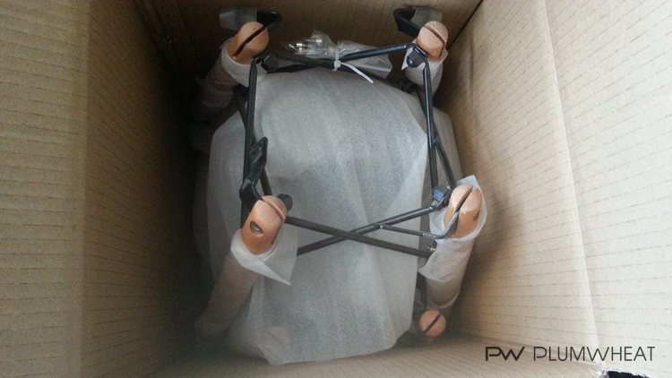 PW801W leisure chair components protected before separate seat and leg packing