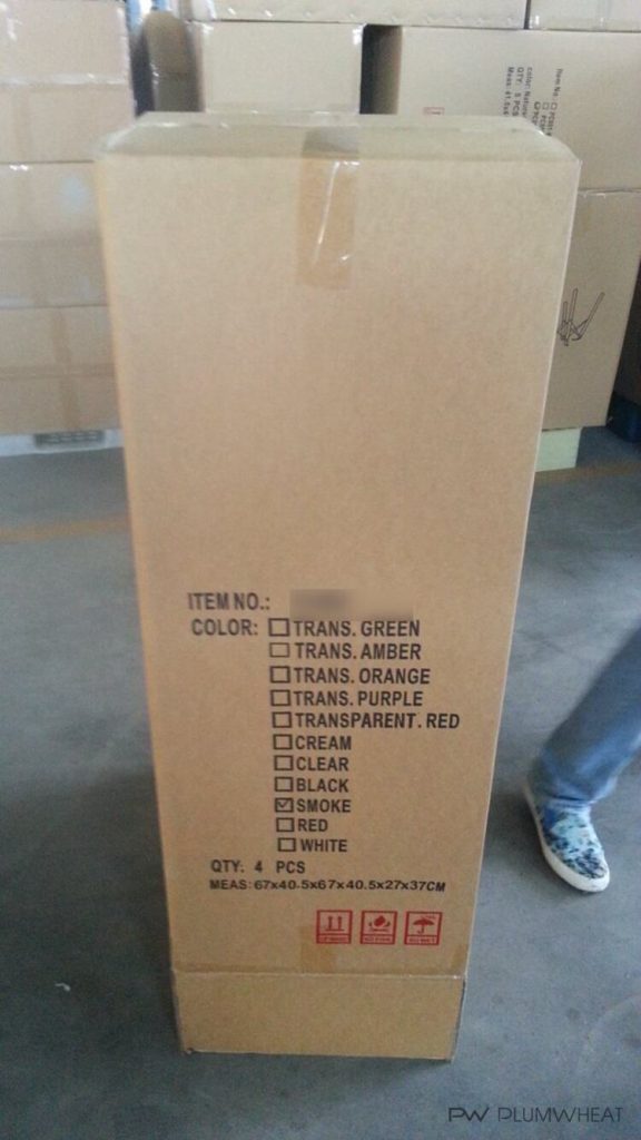 Shaped export carton used for four stacked PW884 chairs