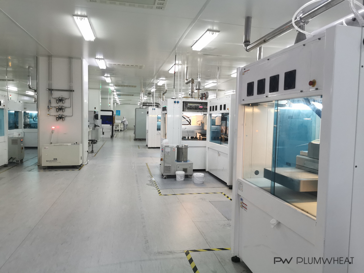 Automated photovoltaic cell production area observed during a factory audit