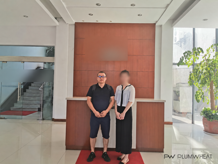 Harry Lee conducting an on-site solar panel factory audit in China in 2019